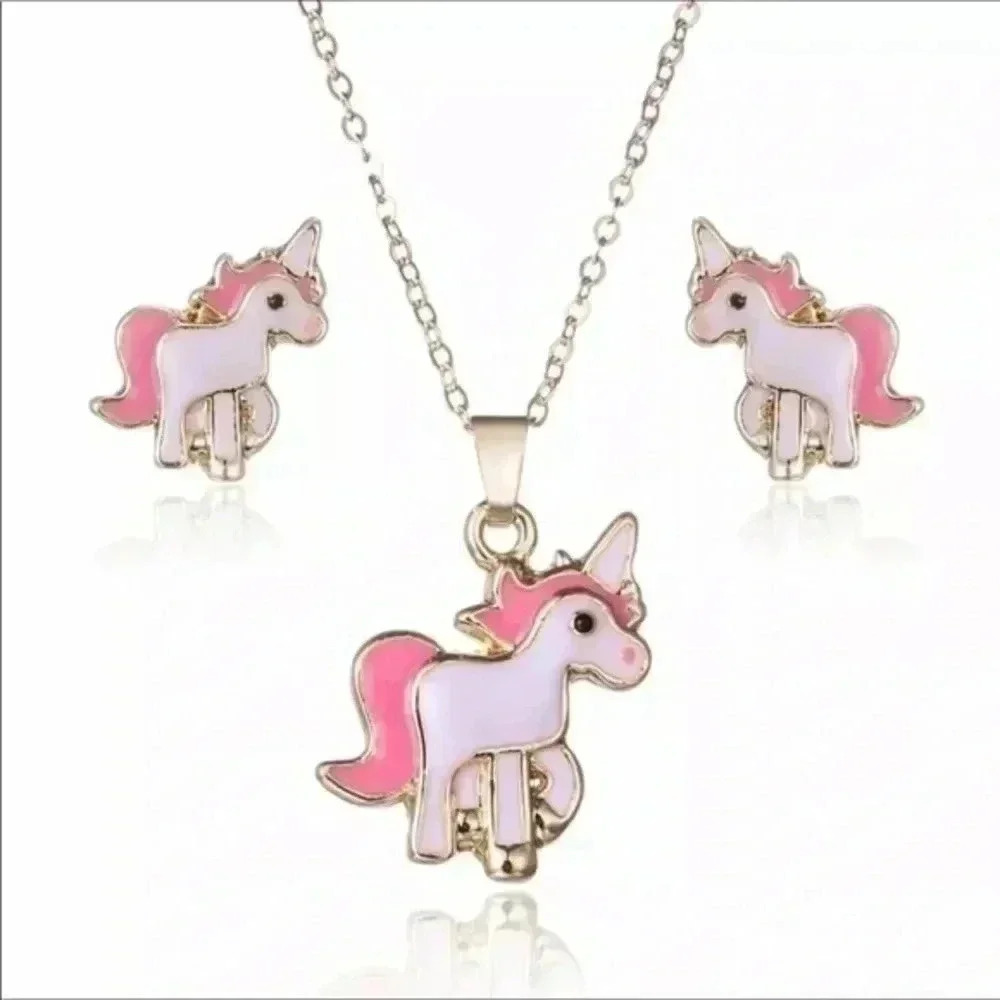 Unicorn Necklace & Earring Set NWT